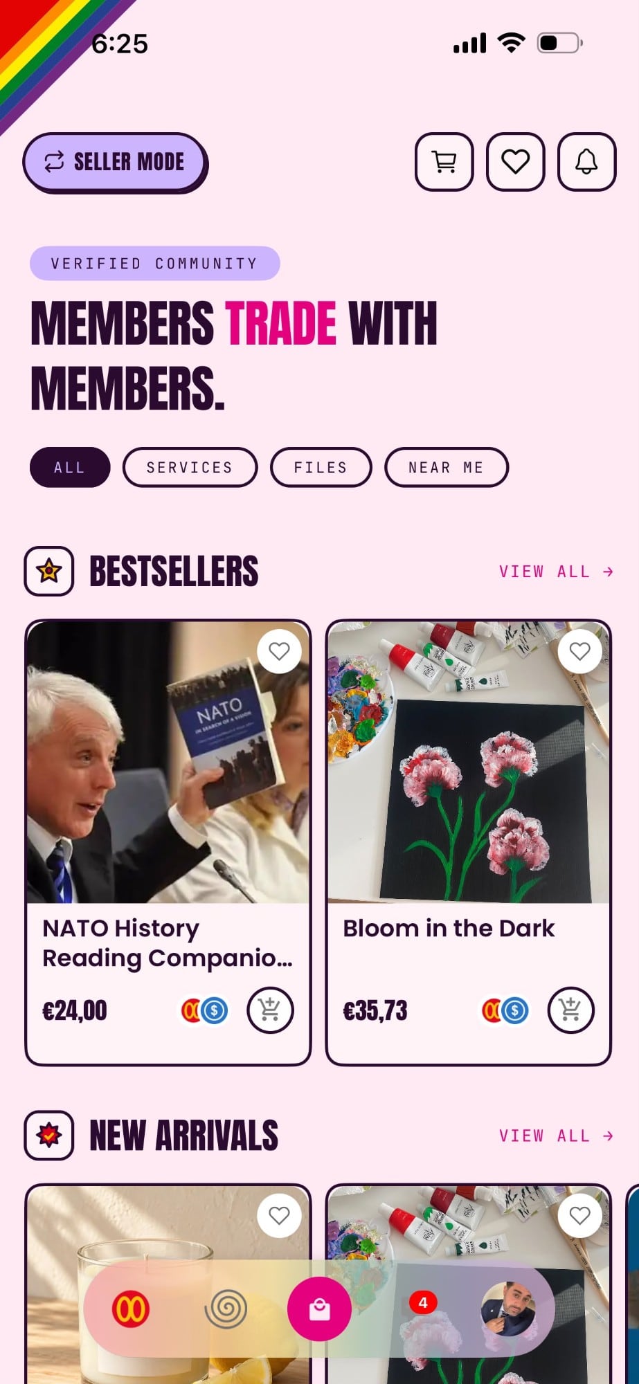 Bloop marketplace: members trade with members