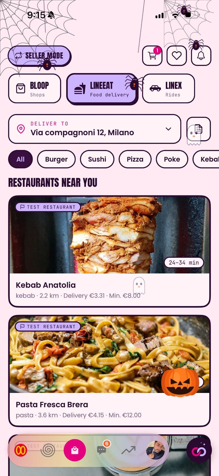 LineEat food delivery in the Linework app