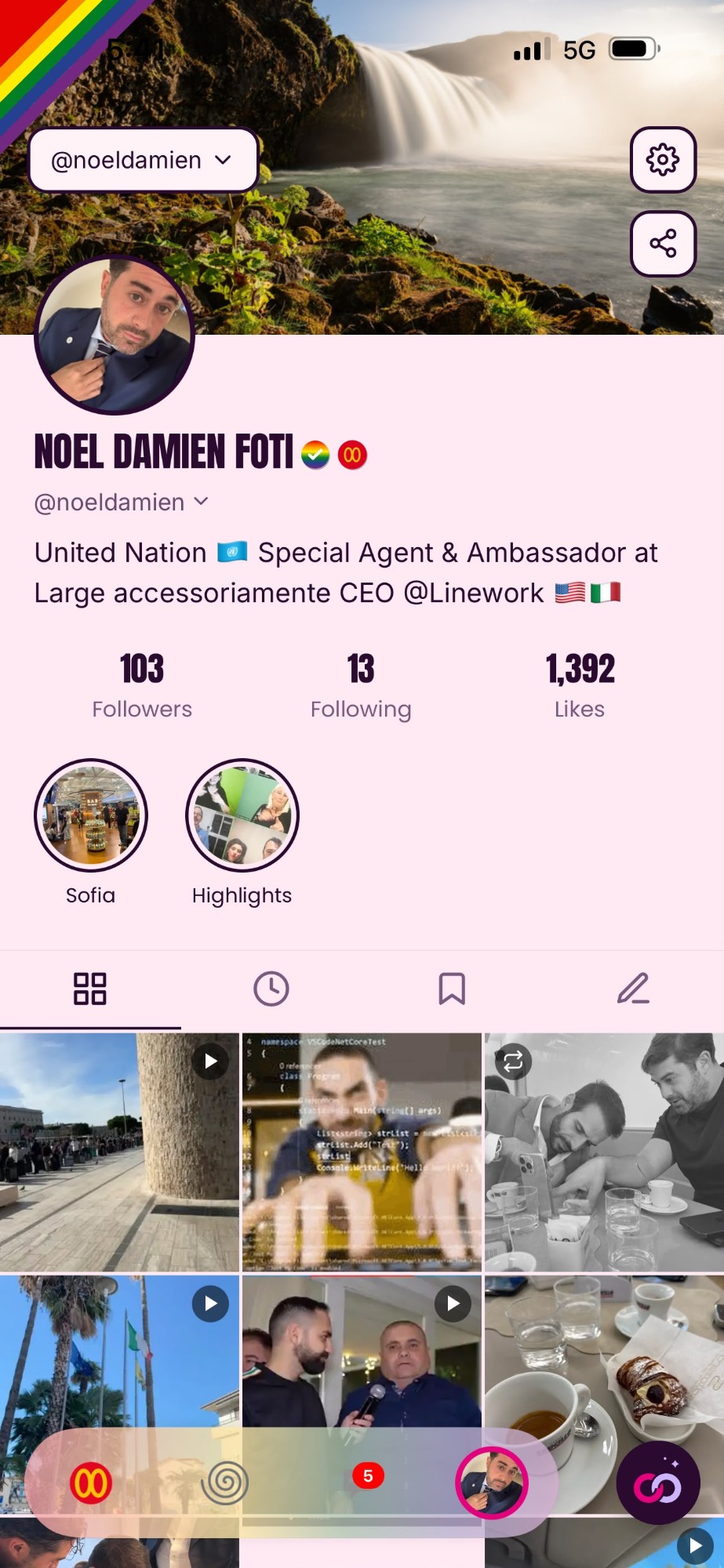 A creator profile in the Linework app