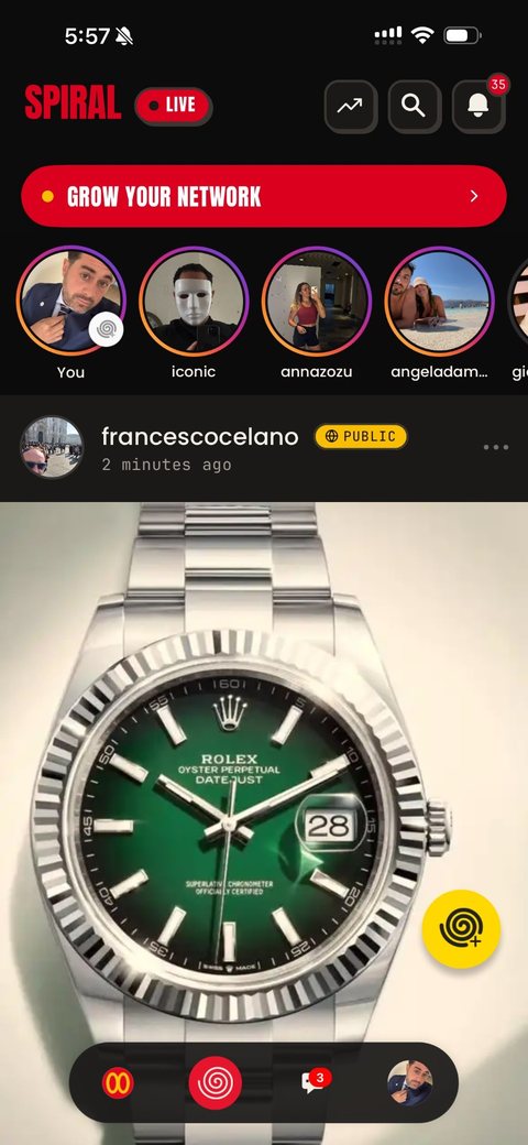 Stories at the top of the Spiral feed